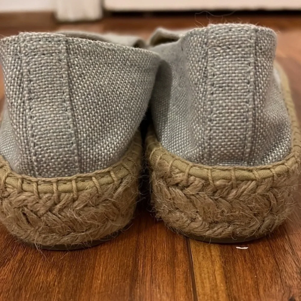 Soludos Lemon Jute Platform Chambray Canvas Shoe - Espadrilles Size 6